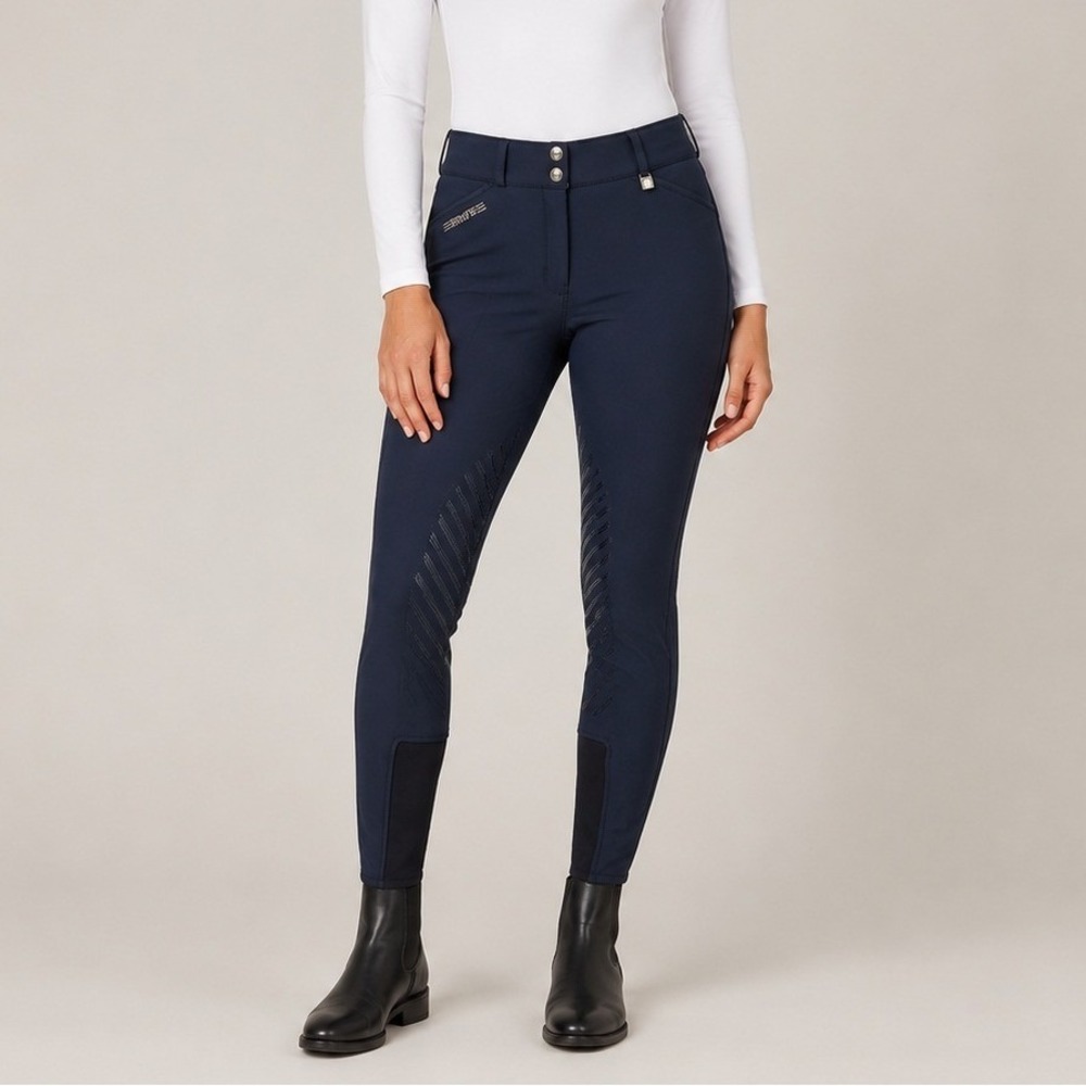 Romfh Sarafina Knee Grip Breeches 32R Navy Blue Equestrian Activewear